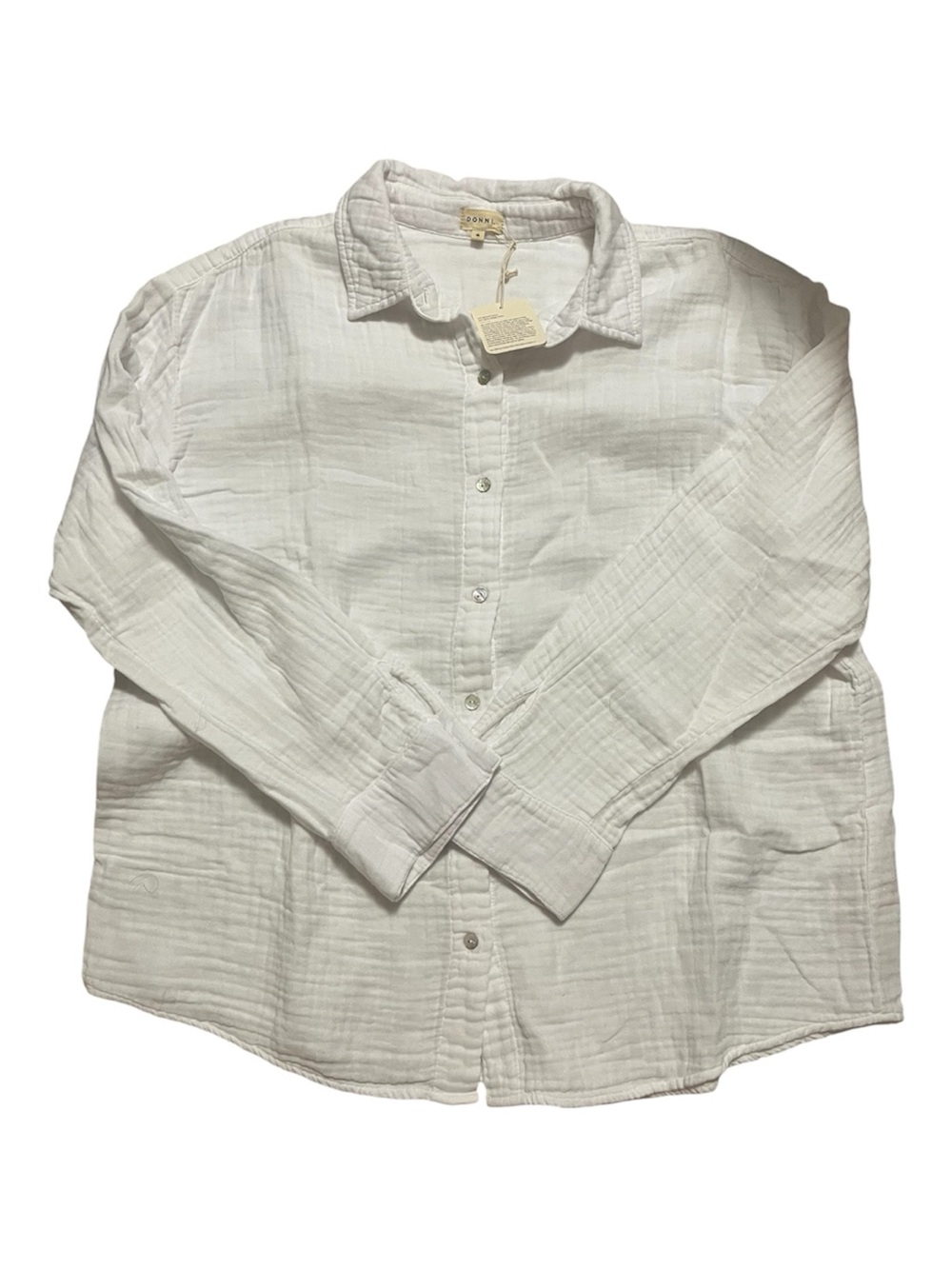 NWT DONNI. CLASSIC WHITE COTTON BUTTON DOWN